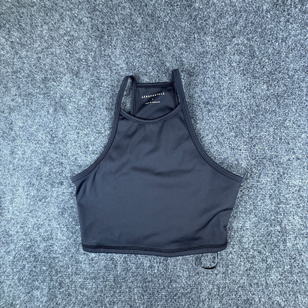 Aéropostale Flex High Active Tank Womens Small Black Moisture Wicking Slim Fit